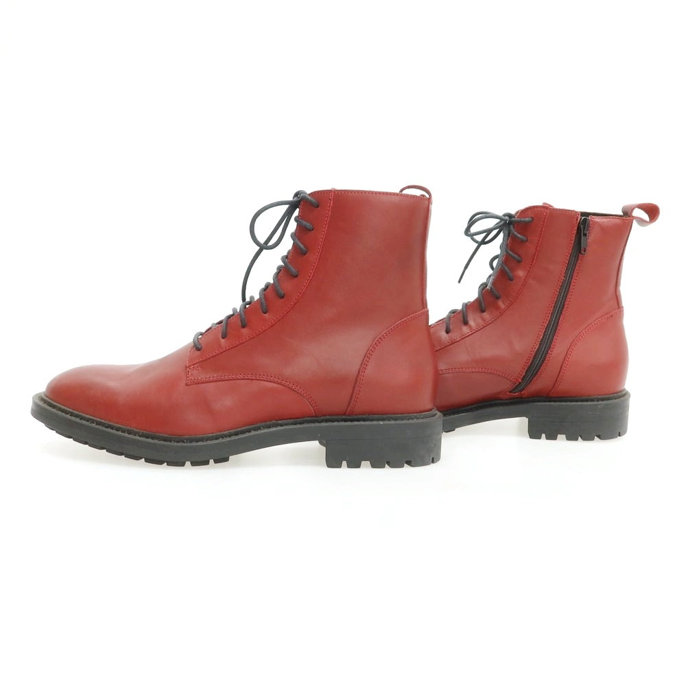 【中古】【未使用】ロッソ アルティジャーノ ROSSO ARTIGIANO レザー レースアップブーツ レッド【 40 】【 状態ランクS 】【 メンズ 】