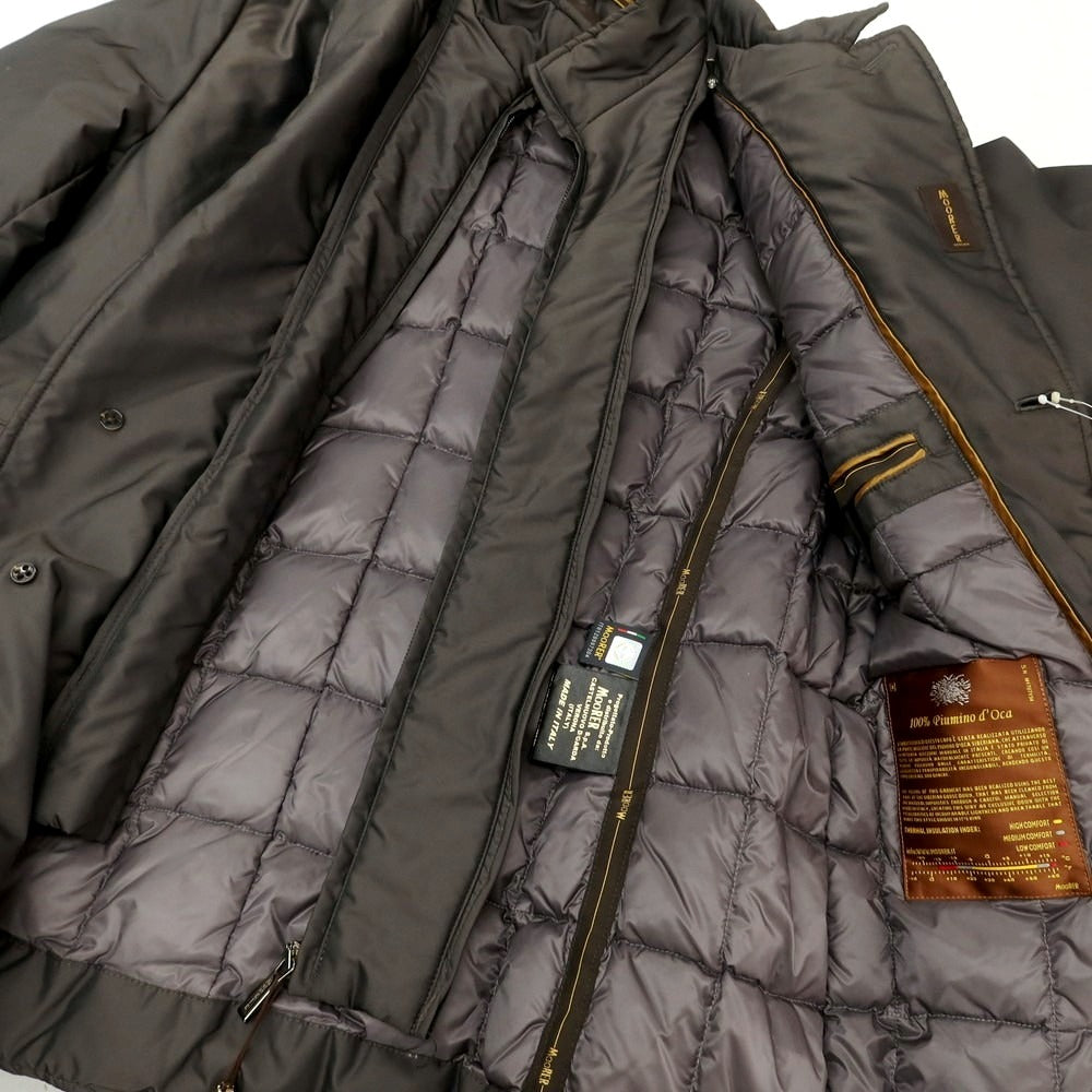 【中古】ムーレー MOORER TRAIANO ポリエステル 2WAY ダウンジャケット ダークグレイッシュブラウン【 48 】【 状態ランクC 】【 メンズ 】