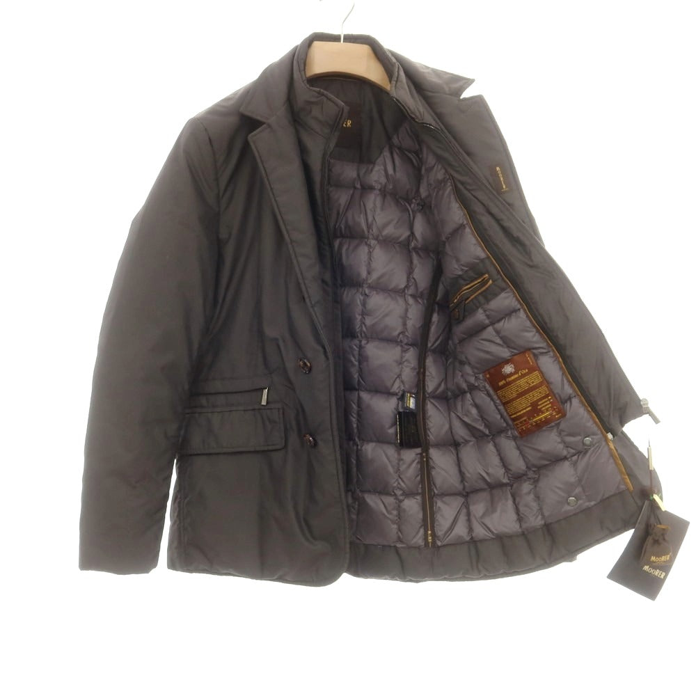 【中古】ムーレー MOORER TRAIANO ポリエステル 2WAY ダウンジャケット ダークグレイッシュブラウン【 48 】【 状態ランクC 】【 メンズ 】