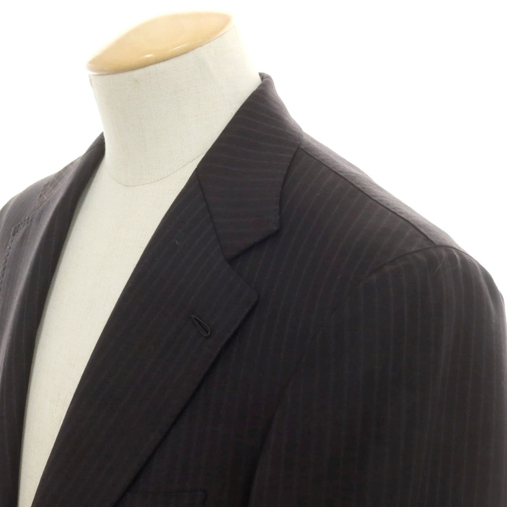 【中古】ゼルビーノ ZERBINO ウール ストライプ 3つボタンスーツ チャコールグレー系【 表記なし(S位) 】【 状態ランクA 】【 メンズ 】