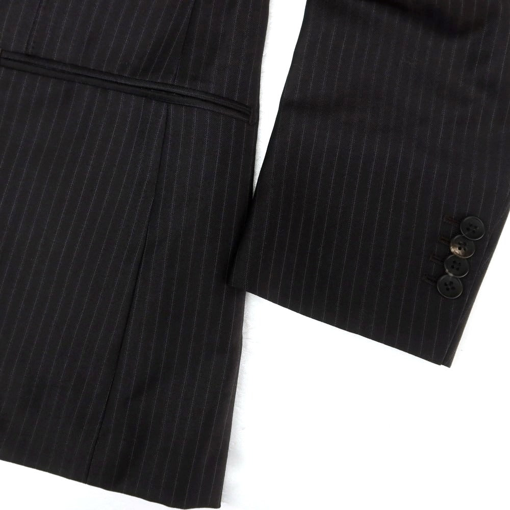 【中古】ゼルビーノ ZERBINO ウール ストライプ 3つボタンスーツ チャコールグレー系【 表記なし(S位) 】【 状態ランクA 】【 メンズ 】