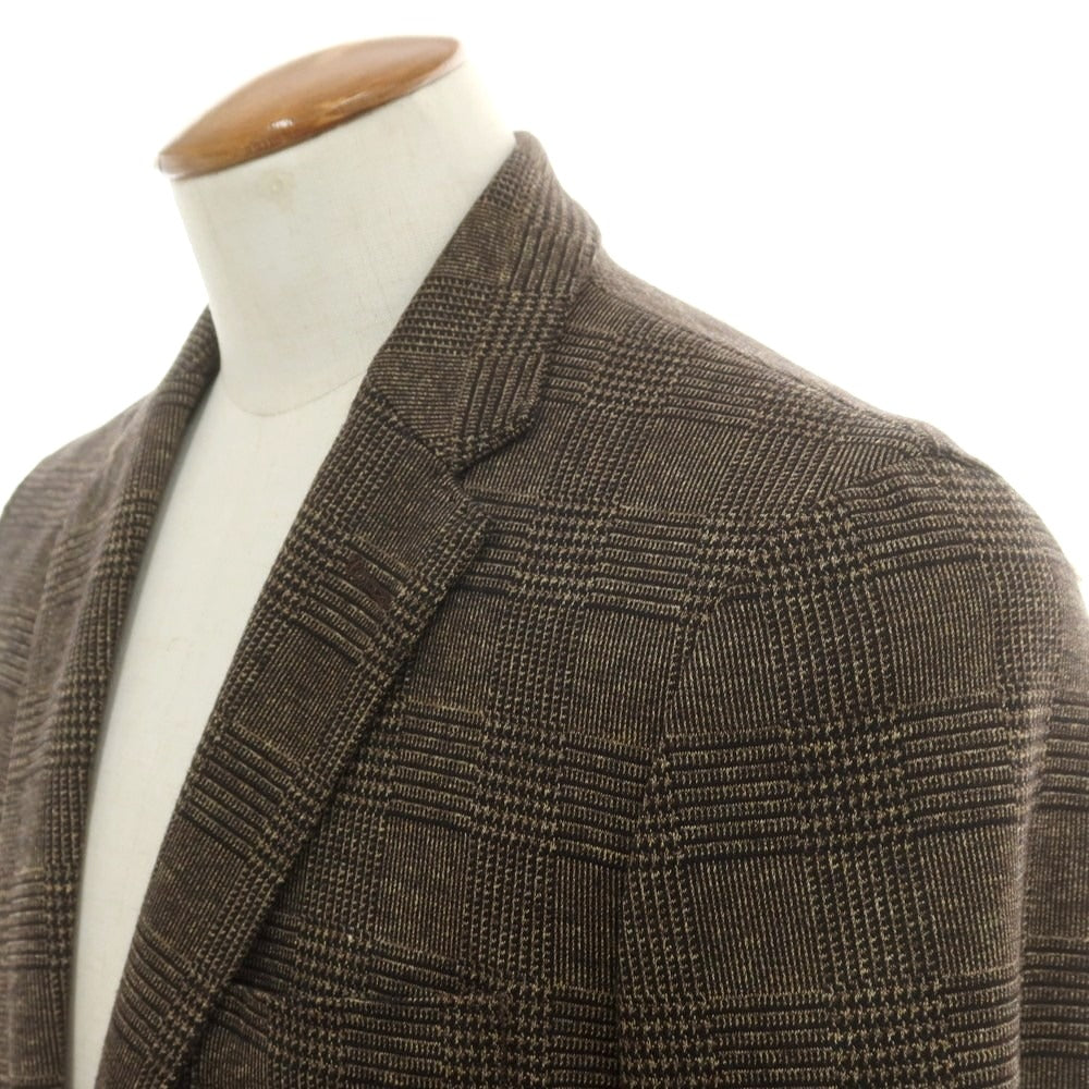 【中古】ワーカークロージングサプライ WORKER CLOTHING SUPPLY ポリエステルレーヨン チェック 2つボタンスーツ ブラウン【 M 】【 状態ランクB 】【 メンズ 】