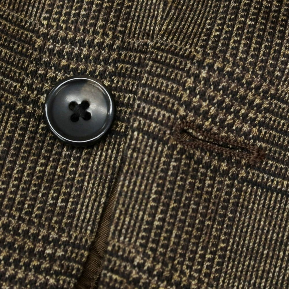 【中古】ワーカークロージングサプライ WORKER CLOTHING SUPPLY ポリエステルレーヨン チェック 2つボタンスーツ ブラウン【 M 】【 状態ランクB 】【 メンズ 】