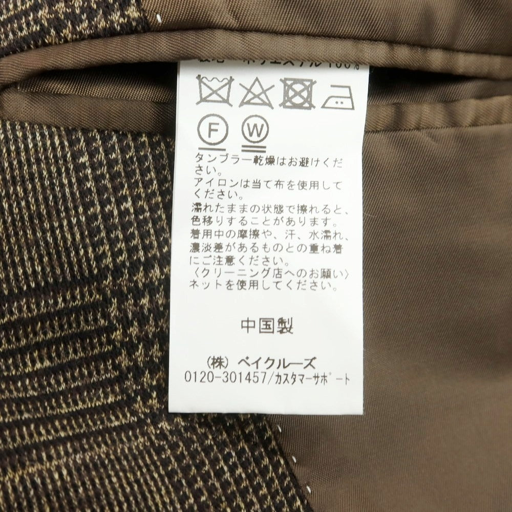 【中古】ワーカークロージングサプライ WORKER CLOTHING SUPPLY ポリエステルレーヨン チェック 2つボタンスーツ ブラウン【 M 】【 状態ランクB 】【 メンズ 】