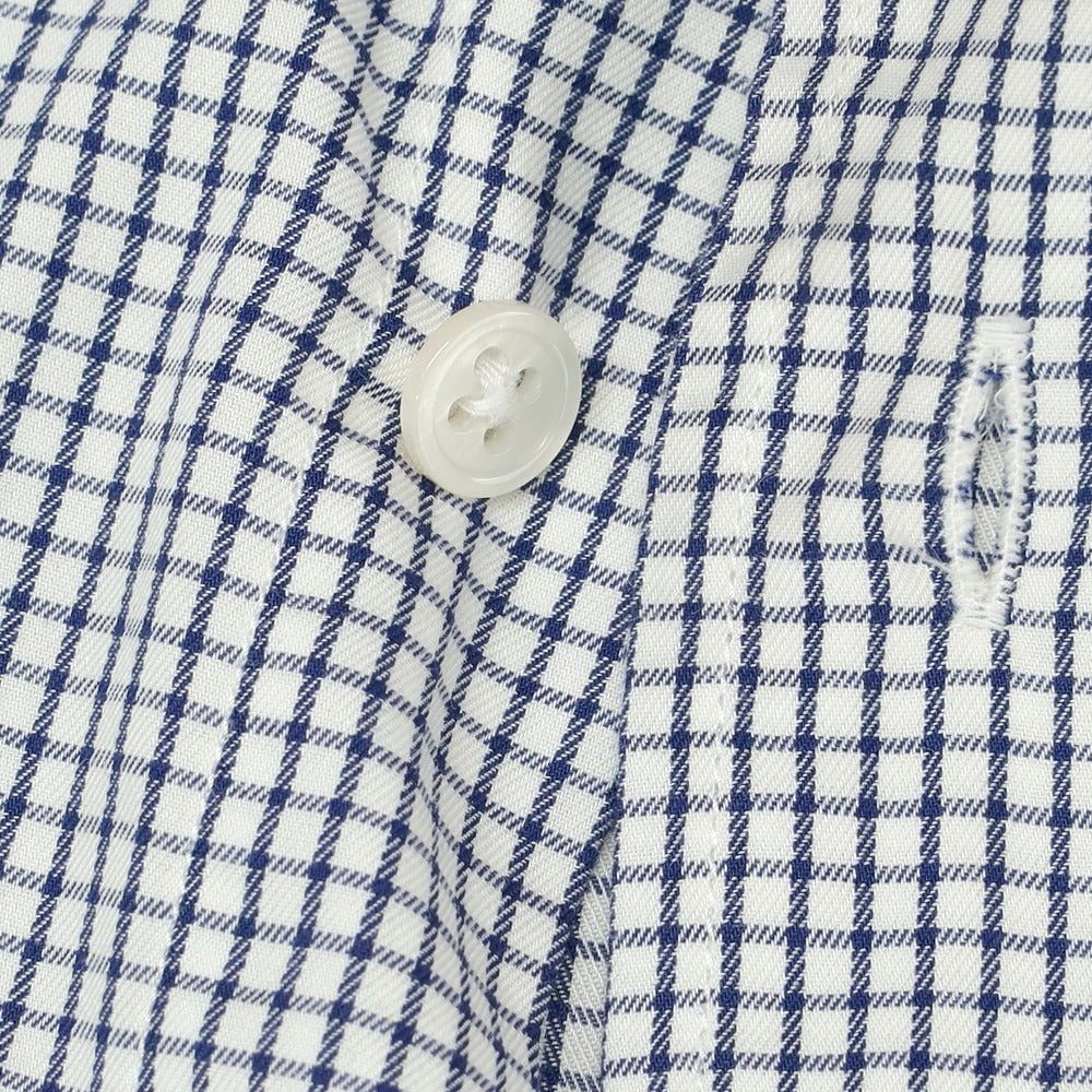 【中古】ア デイ イン ザ ライフ ユナイテッドアローズ a day in the life united arrows コットン チェック ホリゾンタルカラー カジュアルシャツ ネイビーxホワイト【 38 】【 状態ランクC 】【 メンズ 】