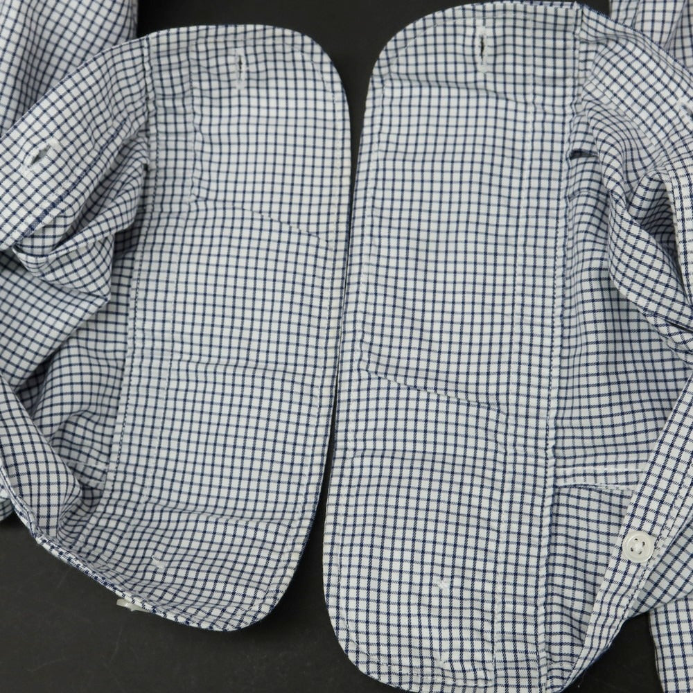 【中古】ア デイ イン ザ ライフ ユナイテッドアローズ a day in the life united arrows コットン チェック ホリゾンタルカラー カジュアルシャツ ネイビーxホワイト【 38 】【 状態ランクC 】【 メンズ 】