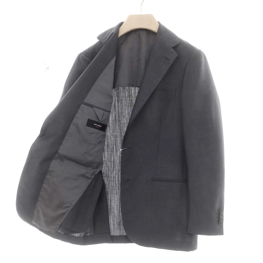 【中古】リングヂャケット RING JACKET MEISTER モヘヤウール 3つボタンスーツ ダークグレー【 48 】【 状態ランクA 】【 メンズ 】
