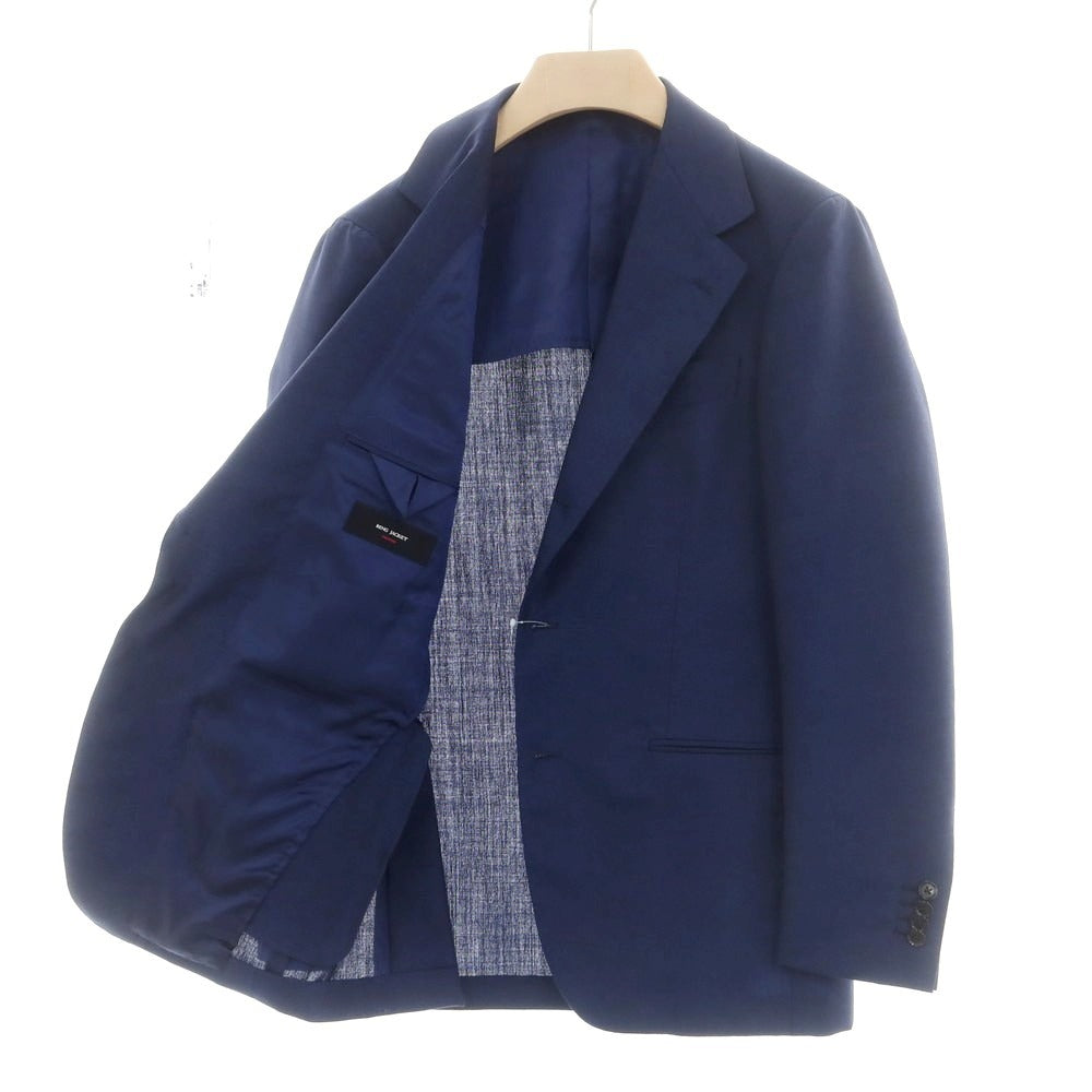 【中古】リングヂャケット RING JACKET MEISTER モヘヤ 3つボタンスーツ ネイビー【 48 】【 状態ランクB 】【 メンズ 】
