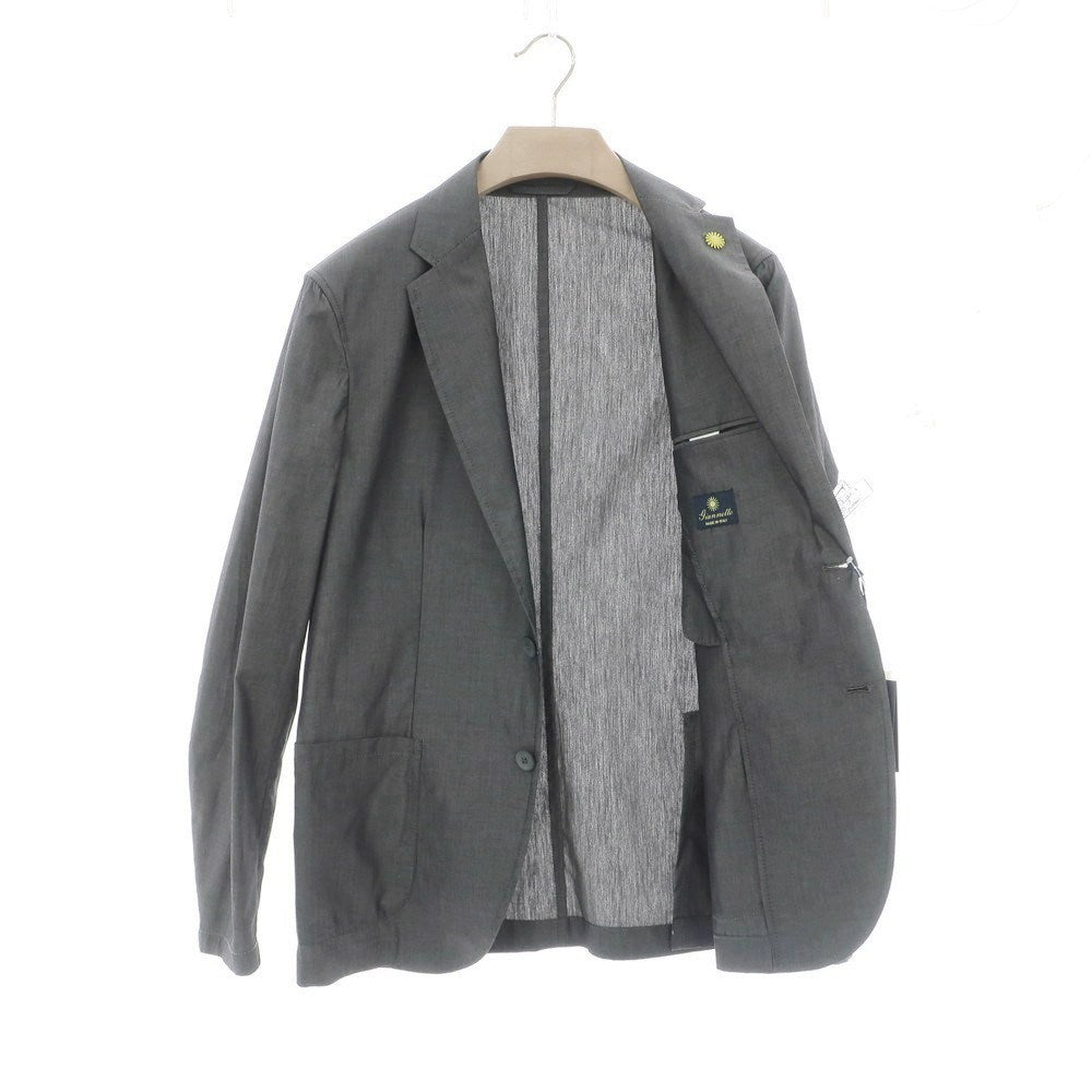 【中古】ジャンネット giannetto シャンブレーコットン カジュアルジャケット ダークグレー【 48 】【 状態ランクB 】【 メンズ 】