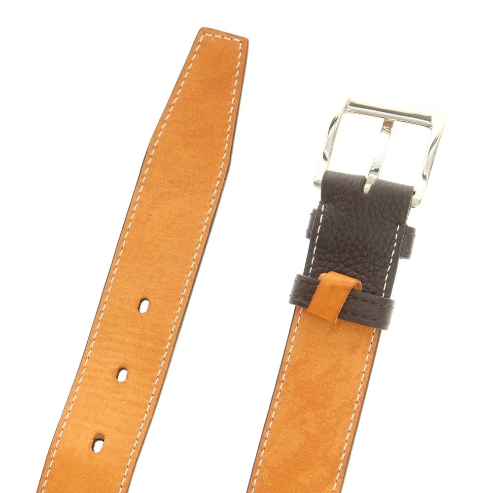 【中古】シセイ Cisei シュリンクレザー ベルト ブラウン【 85 】【 状態ランクB 】【 メンズ 】