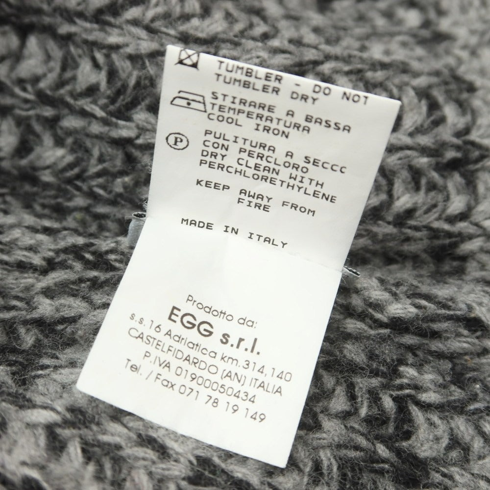 【中古】バフィー BAFY ウール クルーネック プルオーバーニット ブラックxグレー【 44 】【 状態ランクC 】【 メンズ 】