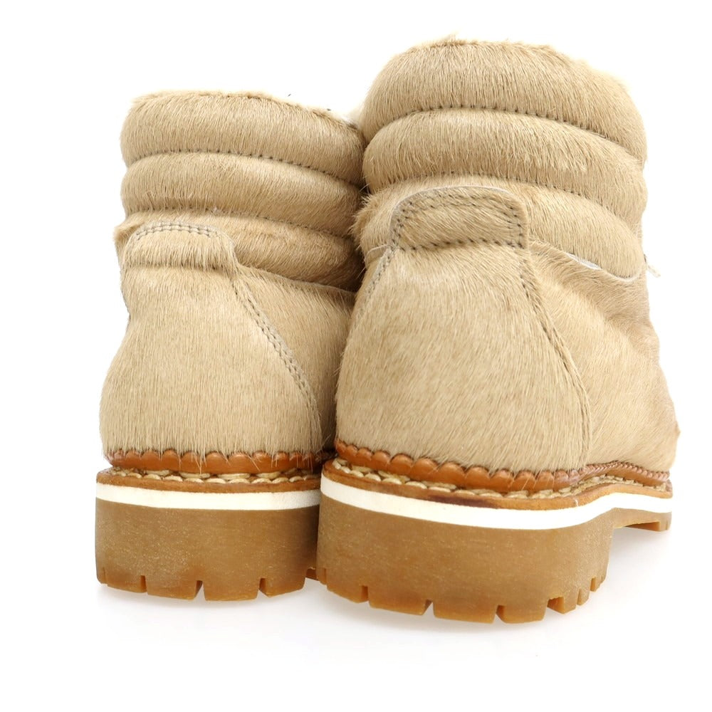 【中古】モンテリアーナ MONTELLIANA ハラコレザー マウンテンブーツ ベージュ【 39 】【 状態ランクA 】【 メンズ 】