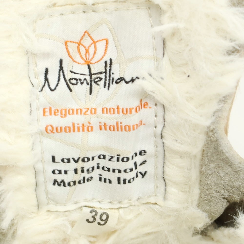 【中古】モンテリアーナ MONTELLIANA ハラコレザー マウンテンブーツ ベージュ【 39 】【 状態ランクA 】【 メンズ 】