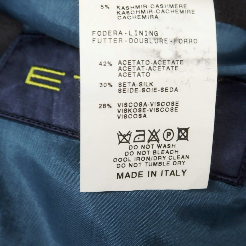 【中古】エトロ ETRO ウールカシミヤ チェック 2つボタンスーツ チャコールグレー系xブルー【 50 】【 状態ランクB 】【 メンズ 】
