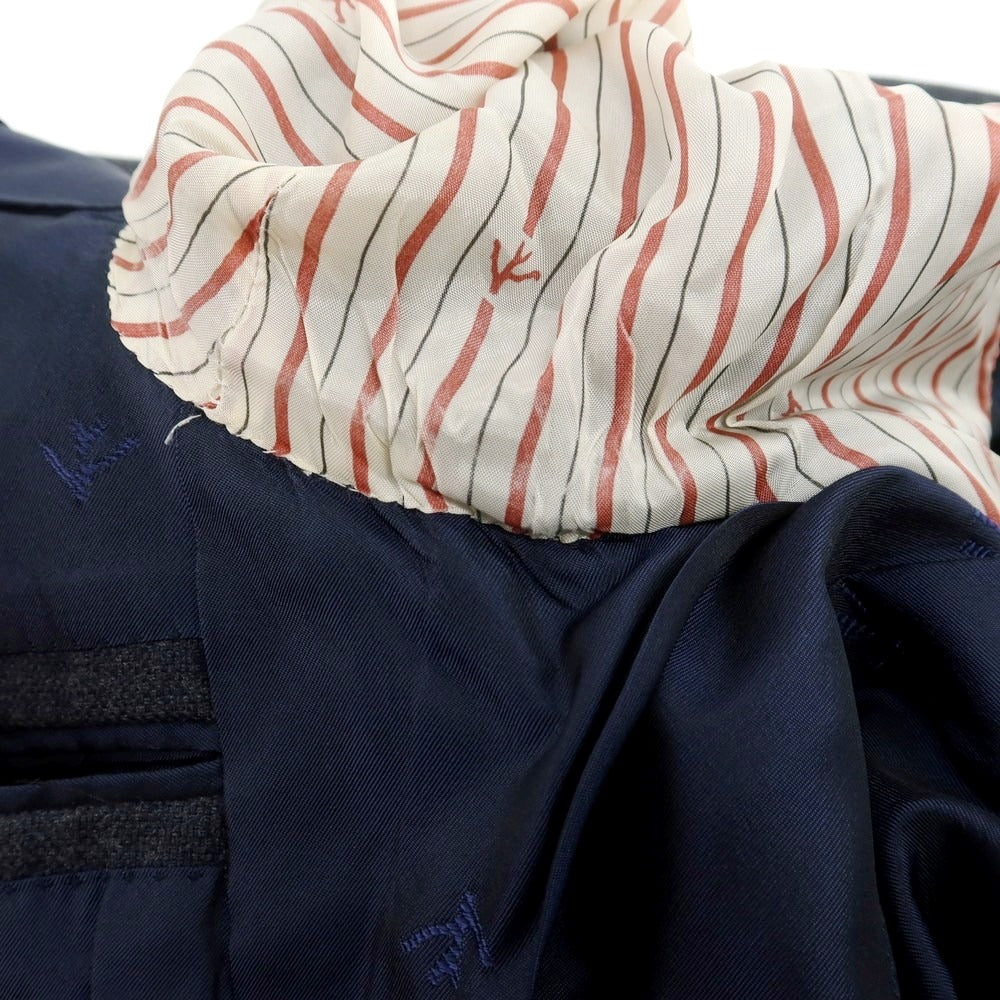 【中古】イザイア ISAIA ウールコットン テーラードジャケット グレイッシュネイビー【 48 】【 状態ランクD 】【 メンズ 】