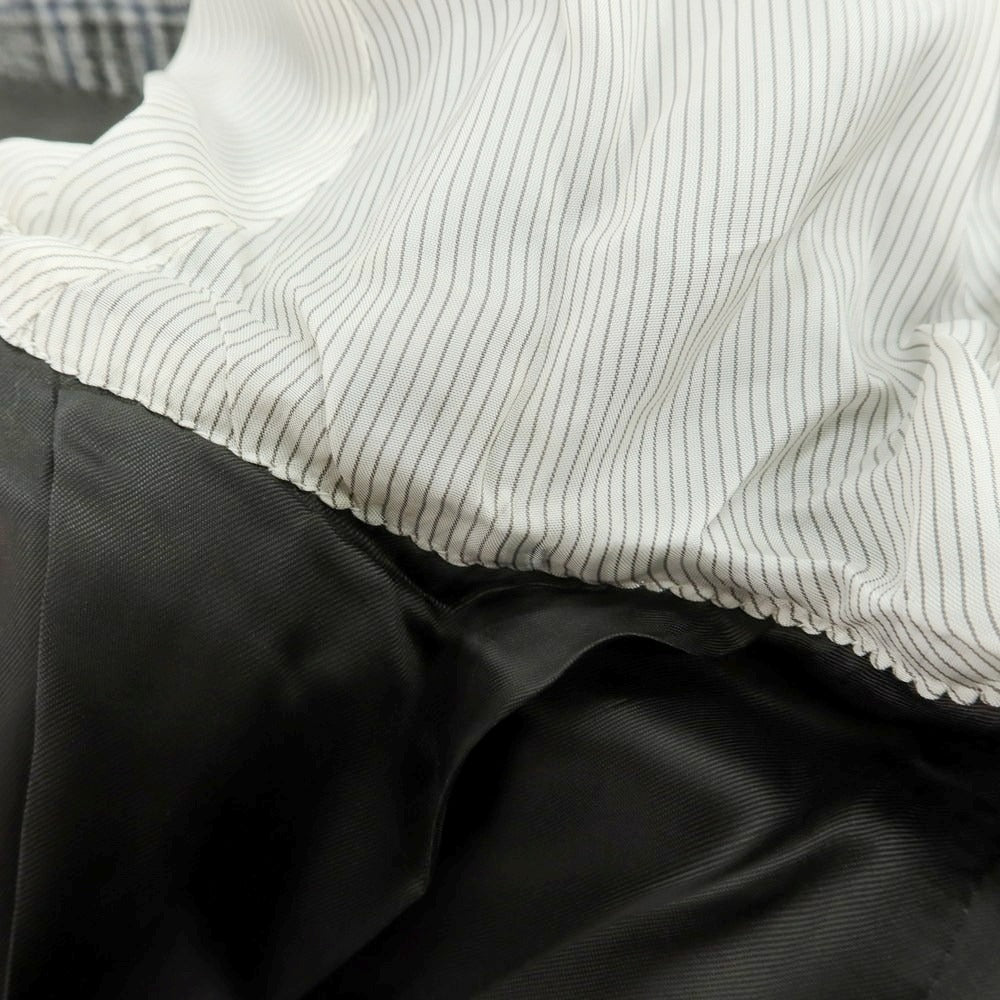 【中古】カルーゾ CARUSO ウール チェック ダブル テーラードジャケット グレーxネイビー【 50 】【 状態ランクC 】【 メンズ 】