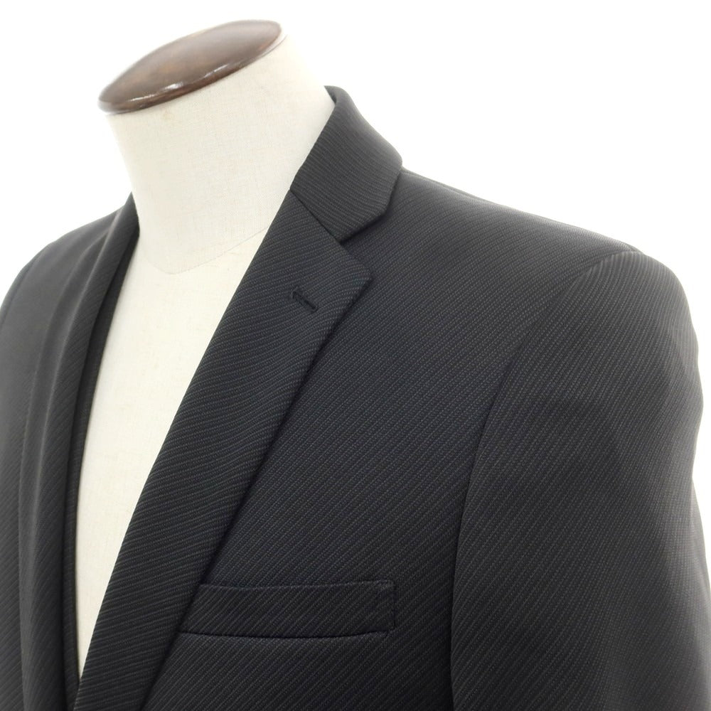 【中古】レノマ renoma ポリエステルジャージー 2つボタンスーツ ブラックグレー【 表記なし(L位) 】【 状態ランクB 】【 メンズ 】