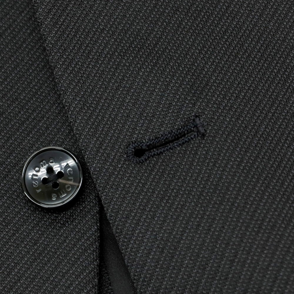 【中古】レノマ renoma ポリエステルジャージー 2つボタンスーツ ブラックグレー【 表記なし(L位) 】【 状態ランクB 】【 メンズ 】