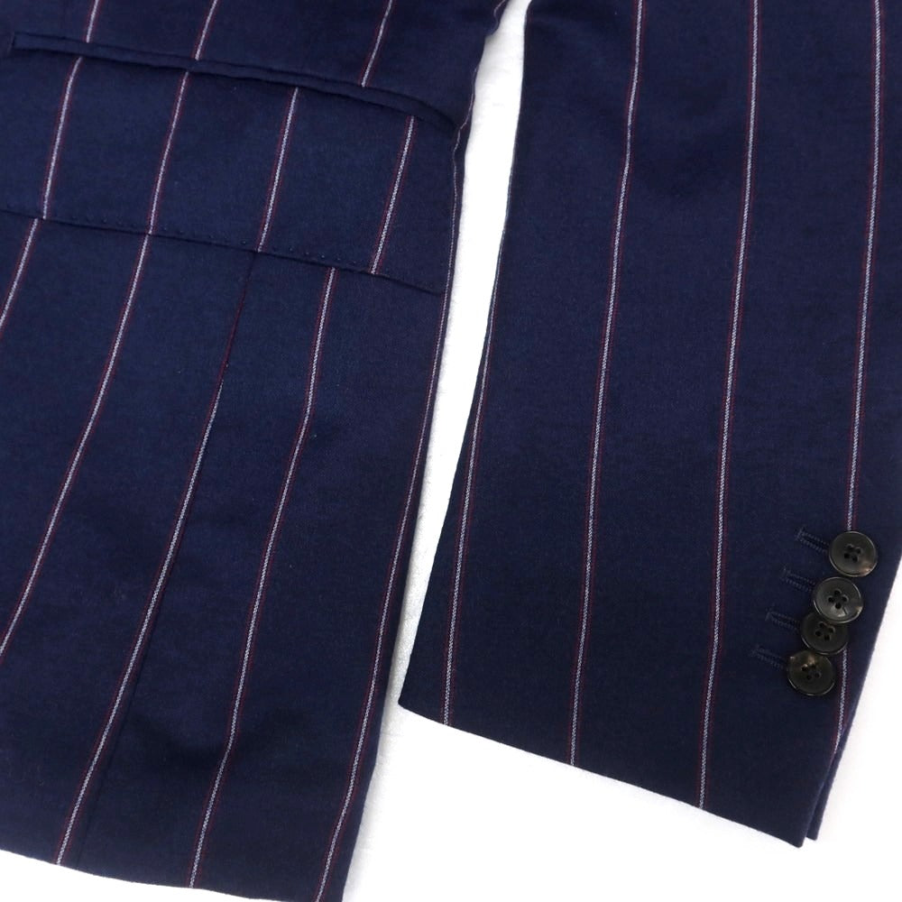 【中古】ガブリエレ パジーニ Gabriele Pasini ストレッチウール ストライプ スリーピース ダブルスーツ ネイビー【 50 】【 状態ランクB 】【 メンズ 】
