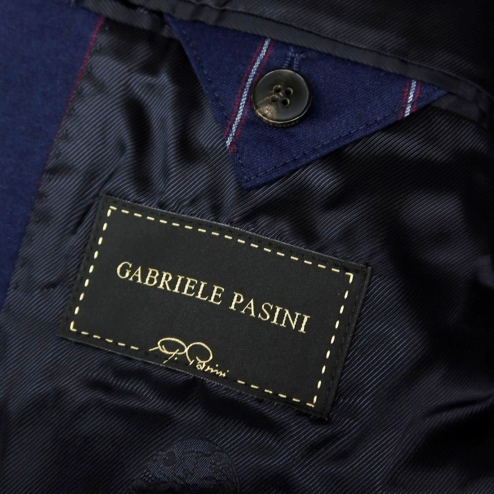 【中古】ガブリエレ パジーニ Gabriele Pasini ストレッチウール ストライプ スリーピース ダブルスーツ ネイビー【 50 】【 状態ランクB 】【 メンズ 】