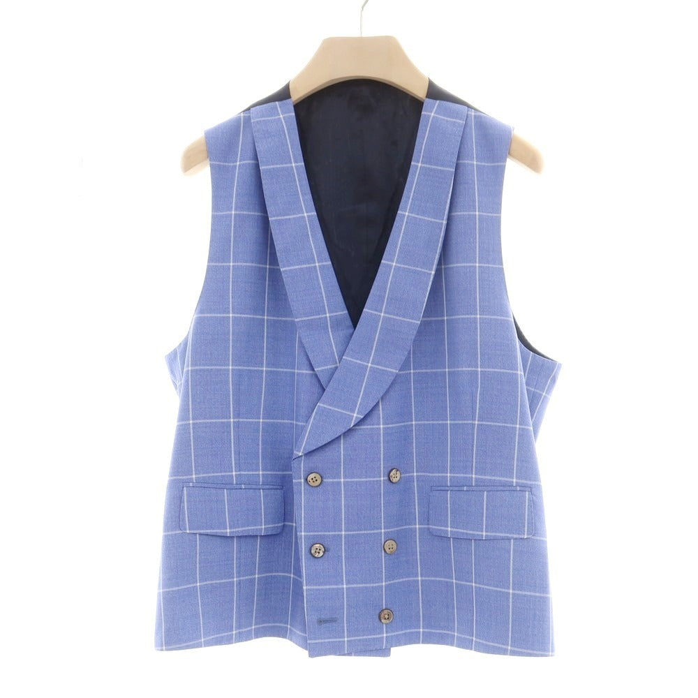 【中古】ガブリエレ パジーニ Gabriele Pasini ウール チェック スリーピース 2つボタンスーツ ライトブルー【 52 】【 状態ランクB 】【 メンズ 】