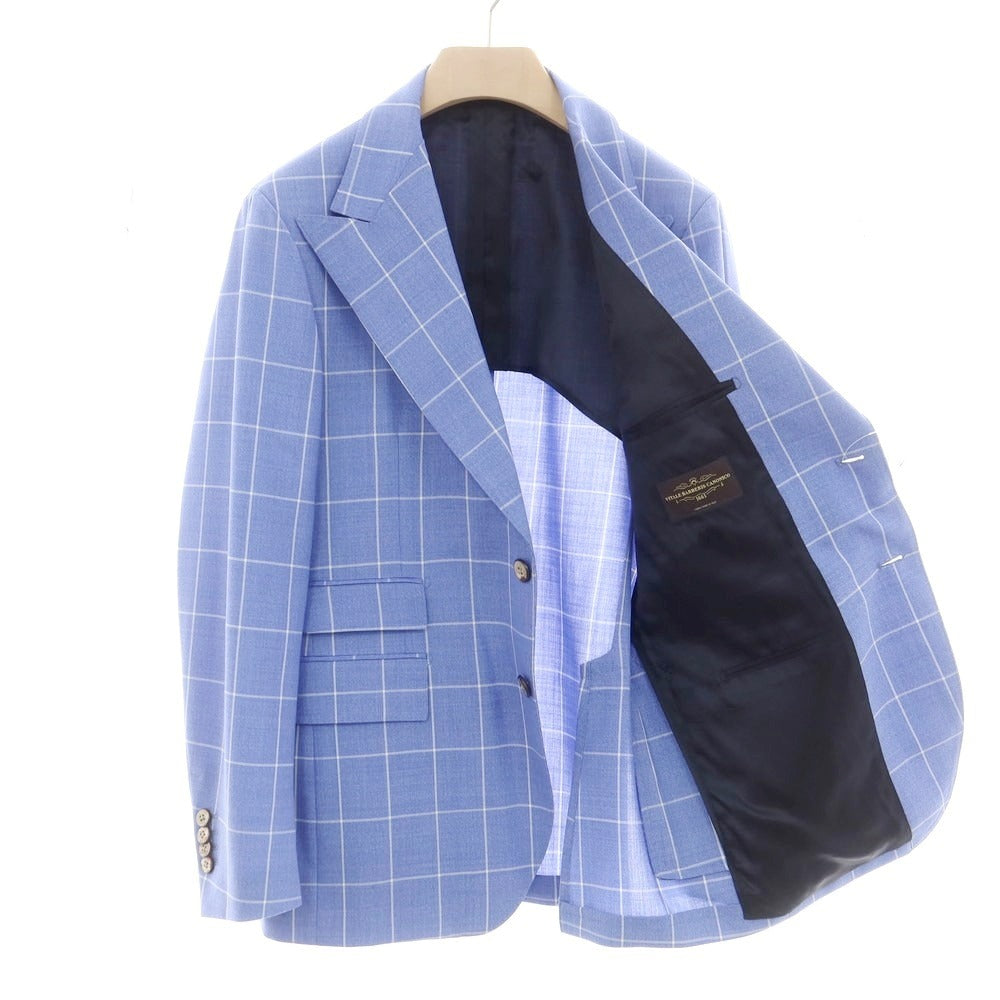 【中古】ガブリエレ パジーニ Gabriele Pasini ウール チェック スリーピース 2つボタンスーツ ライトブルー【 52 】【 状態ランクB 】【 メンズ 】