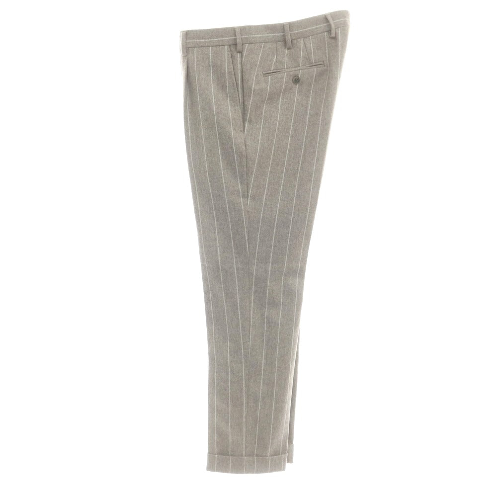 【中古】ルビアム LUBIAM ウール ストライプ ダブルスーツ グレージュ【 50 】【 状態ランクA 】【 メンズ 】