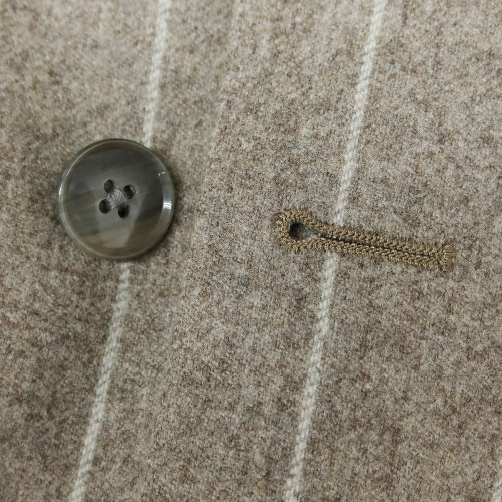 【中古】ルビアム LUBIAM ウール ストライプ ダブルスーツ グレージュ【 50 】【 状態ランクA 】【 メンズ 】