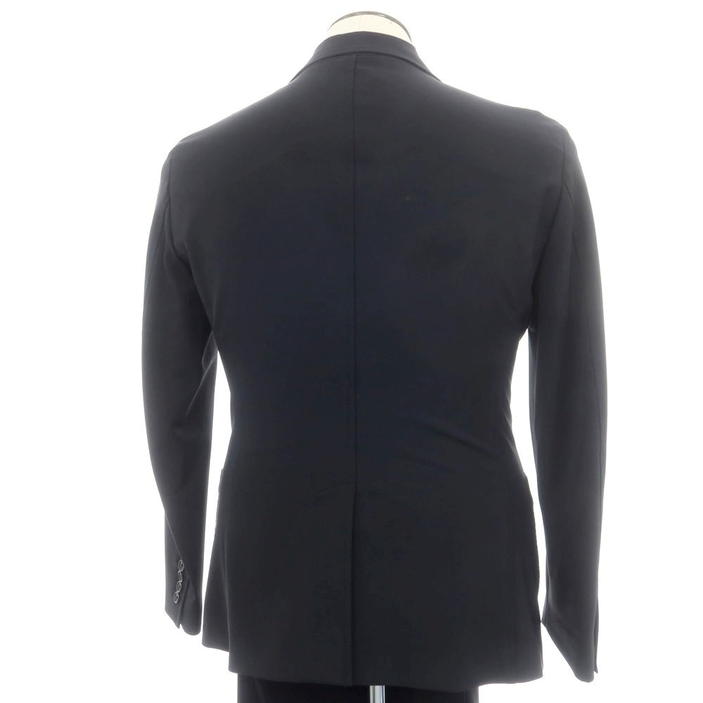 【中古】エストネーション ESTNATION ストレッチポリエステル 2つボタンスーツ ブラック【 上L/下S 】【 状態ランクB 】【 メンズ 】