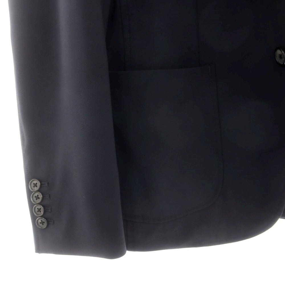 【中古】エストネーション ESTNATION ストレッチポリエステル 2つボタンスーツ ブラック【 上L/下S 】【 状態ランクB 】【 メンズ 】