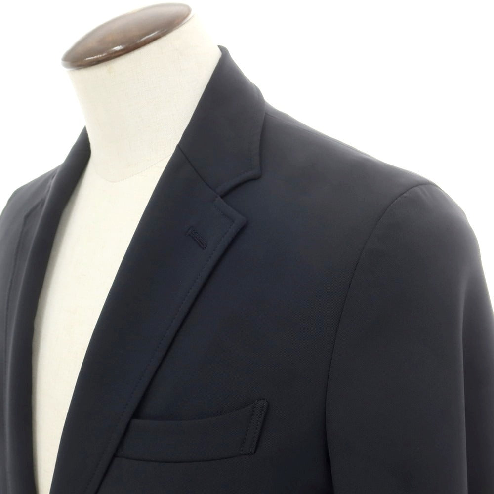 【中古】エストネーション ESTNATION ストレッチポリエステル 2つボタンスーツ ブラック【 上L/下S 】【 状態ランクB 】【 メンズ 】