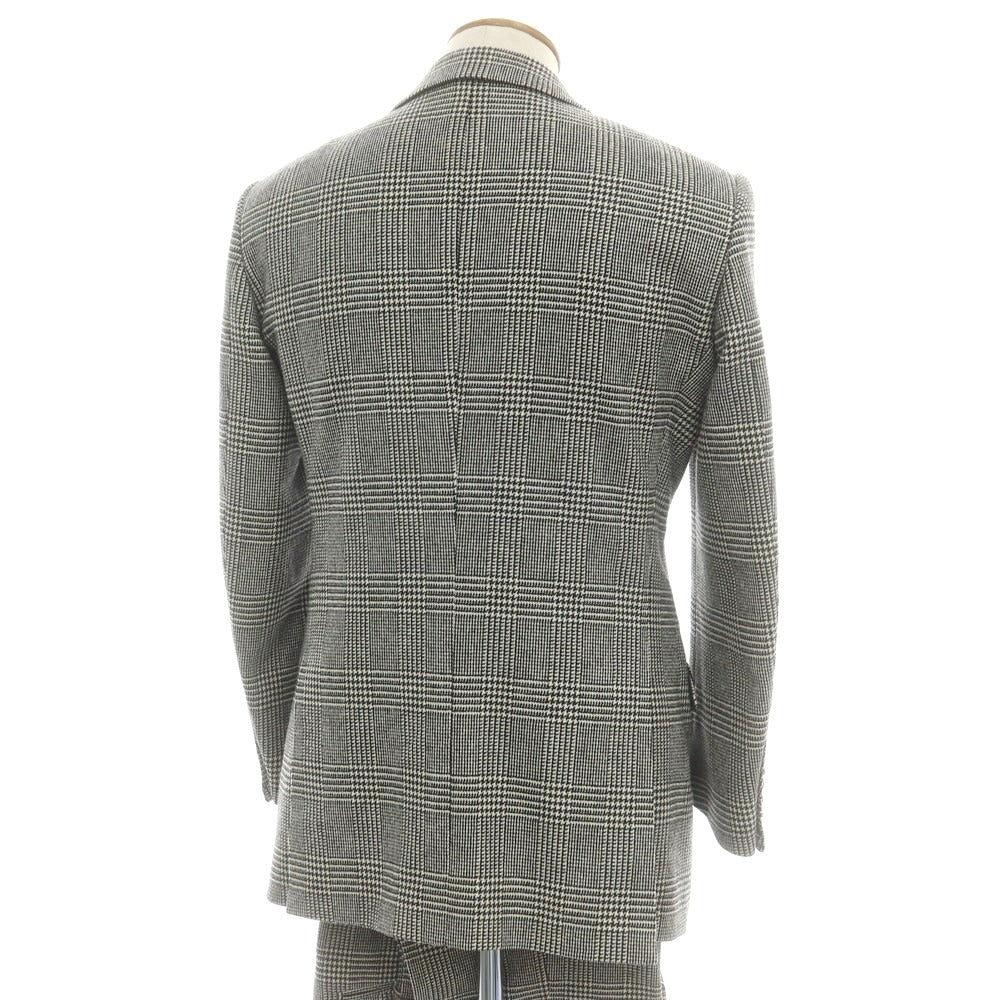 【中古】トゥモローランド TOMORROWLAND ウール グレンチェック 3つボタンスーツ ブラックxアイボリー【 48 】【 状態ランクD 】【 メンズ 】