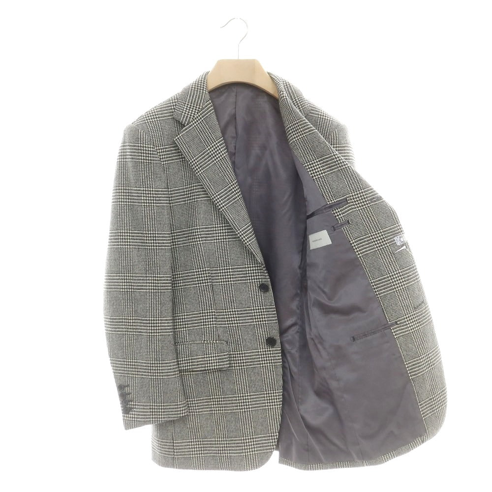 【中古】トゥモローランド TOMORROWLAND ウール グレンチェック 3つボタンスーツ ブラックxアイボリー【 48 】【 状態ランクD 】【 メンズ 】