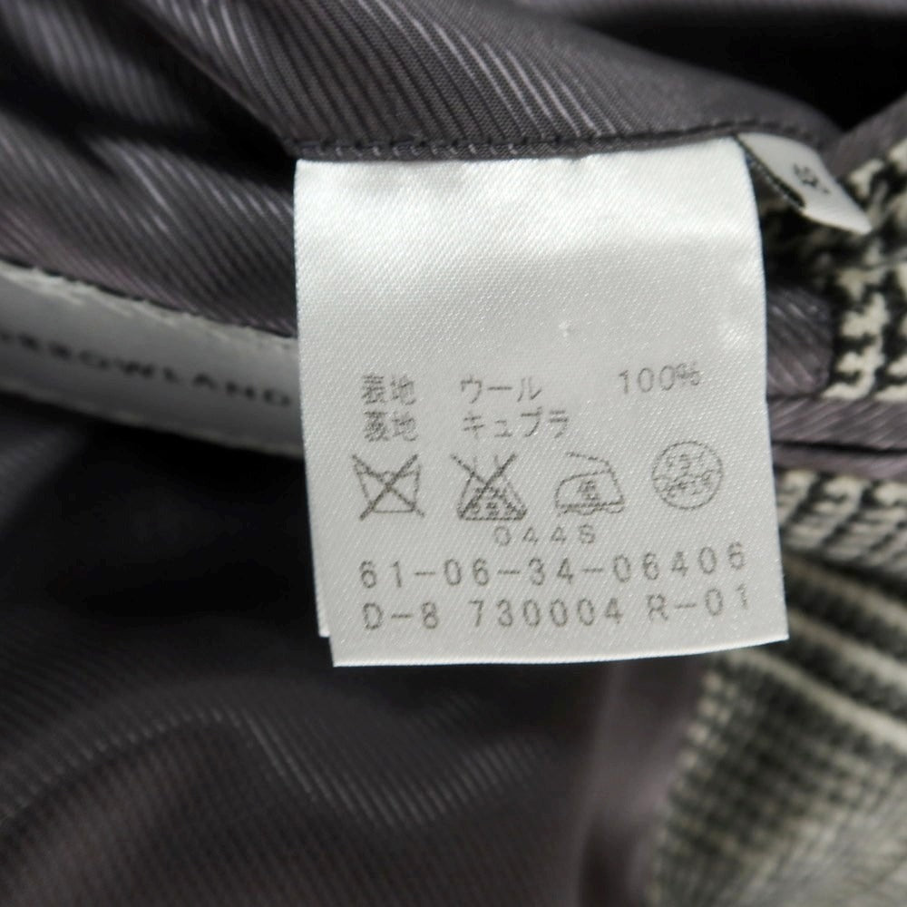【中古】トゥモローランド TOMORROWLAND ウール グレンチェック 3つボタンスーツ ブラックxアイボリー【 48 】【 状態ランクD 】【 メンズ 】