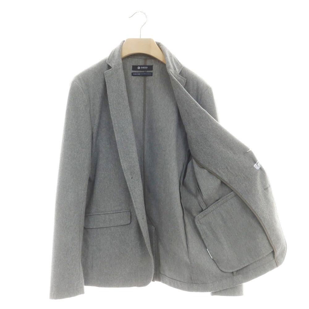 【中古】ナノユニバース nano universe ポリエステルコットンジャージー 2つボタンスーツ グレー【 上L/下M 】【 状態ランクC 】【 メンズ 】
