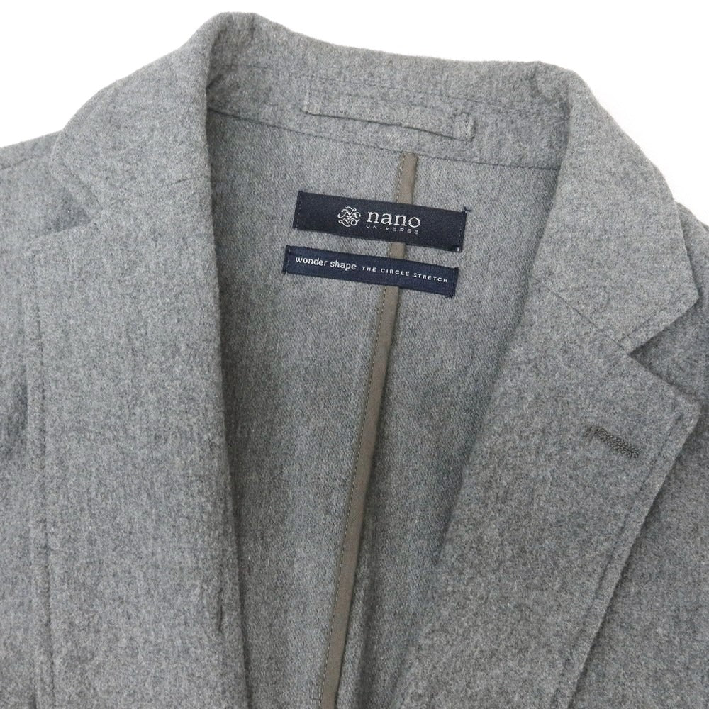 【中古】ナノユニバース nano universe ポリエステルコットンジャージー 2つボタンスーツ グレー【 上L/下M 】【 状態ランクC 】【 メンズ 】