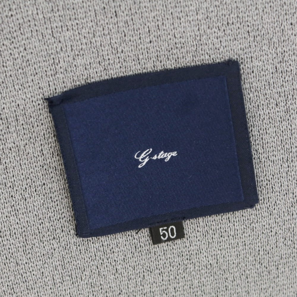 【中古】ジーステージ g-stage ポリエステルニット 2つボタンスーツ グレー【 50/48 】【 状態ランクB 】【 メンズ 】