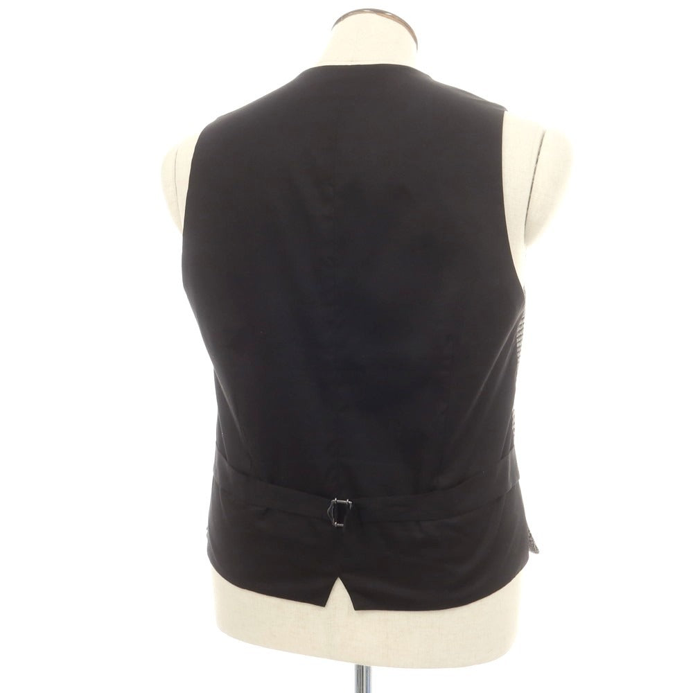 【中古】ラルディーニ LARDINI ウール チェック ドレス系ジレ ベスト ブラックxアイボリー【 50 】【 状態ランクB 】【 メンズ 】