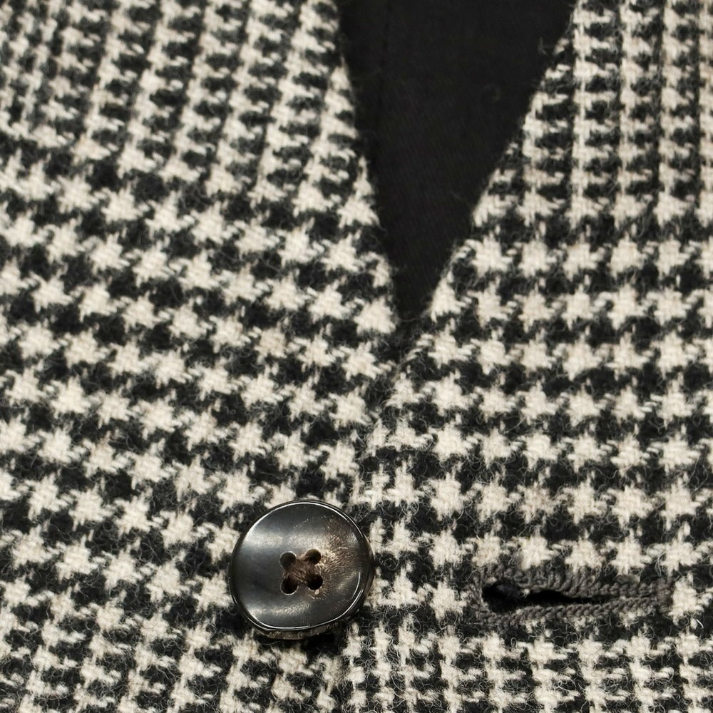 【中古】ラルディーニ LARDINI ウール チェック ドレス系ジレ ベスト ブラックxアイボリー【 50 】【 状態ランクB 】【 メンズ 】