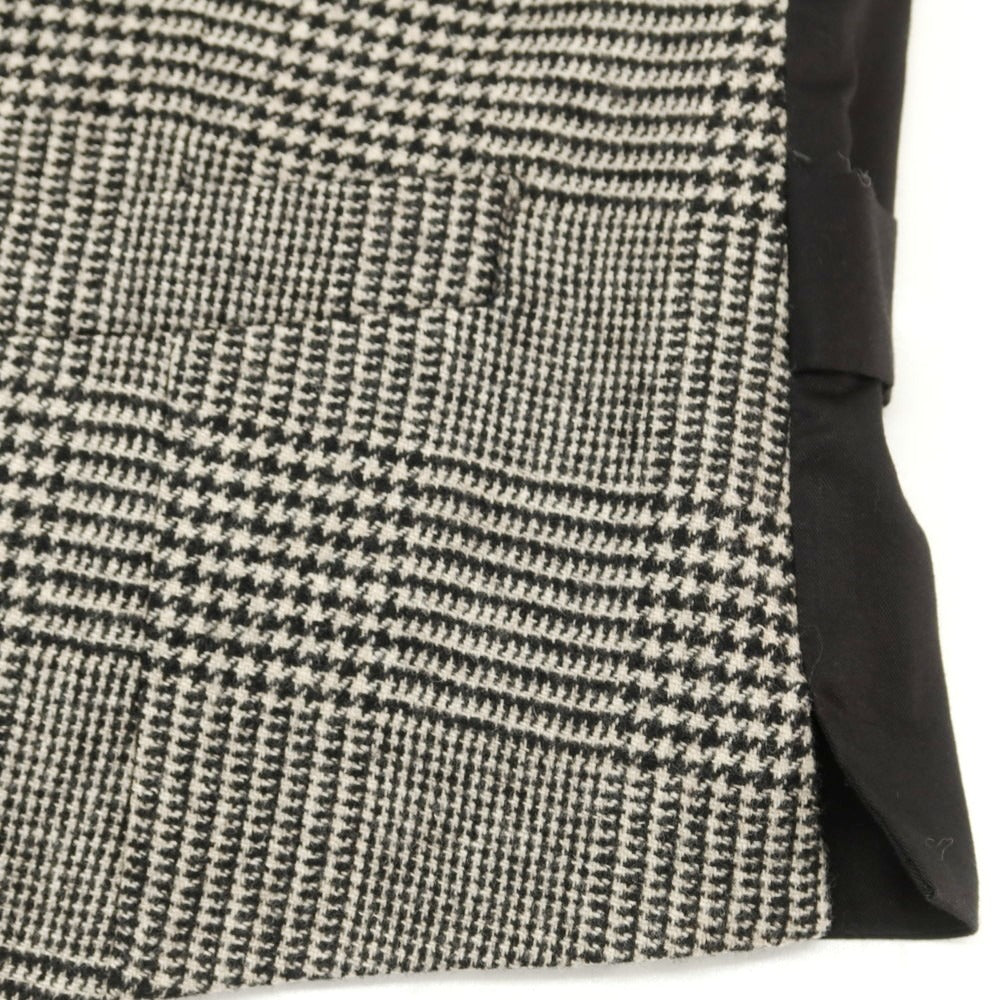 【中古】ラルディーニ LARDINI ウール チェック ドレス系ジレ ベスト ブラックxアイボリー【 50 】【 状態ランクB 】【 メンズ 】
