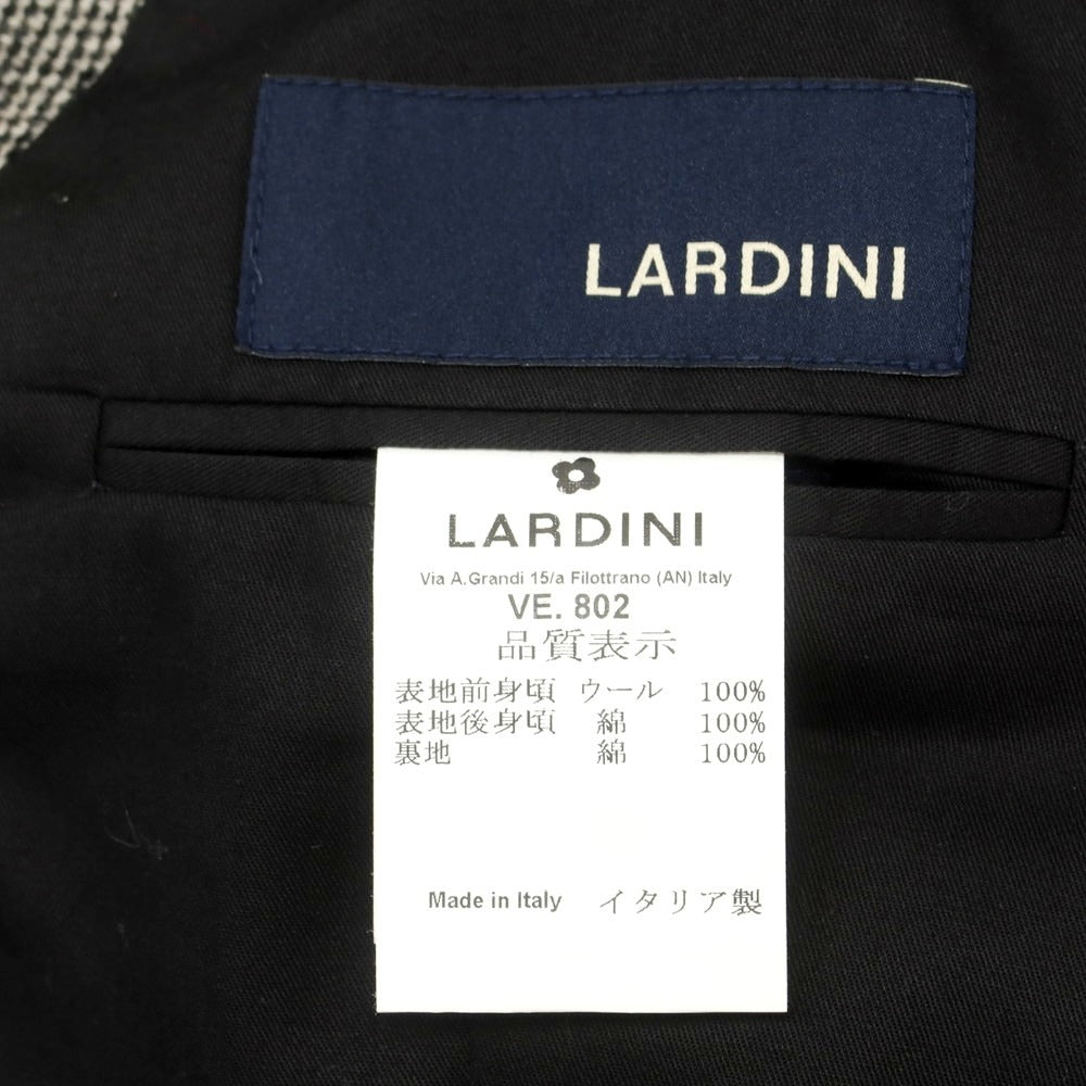 【中古】ラルディーニ LARDINI ウール チェック ドレス系ジレ ベスト ブラックxアイボリー【 50 】【 状態ランクB 】【 メンズ 】