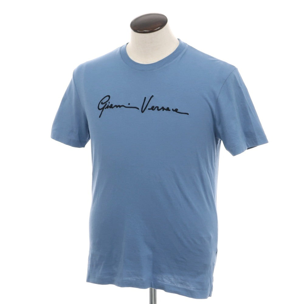 【中古】ヴェルサーチ VERSACE コットン クルーネック 半袖Tシャツ ダルブルー【 L 】【 状態ランクB 】【 メンズ 】