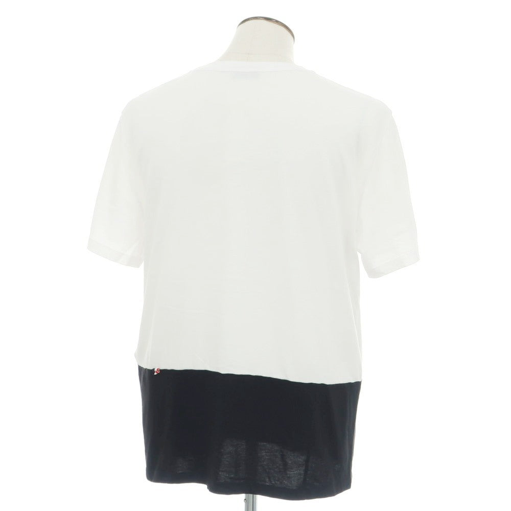 【中古】モンクレール MONCLER コットン クルーネック 半袖Tシャツ ホワイトxブラック【 L 】【 状態ランクB 】【 メンズ 】