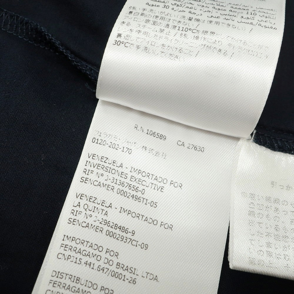 【中古】サルヴァトーレフェラガモ Salvatore Ferragamo コットン クルーネック 半袖Tシャツ ネイビー【 M 】【 状態ランクB 】【 メンズ 】