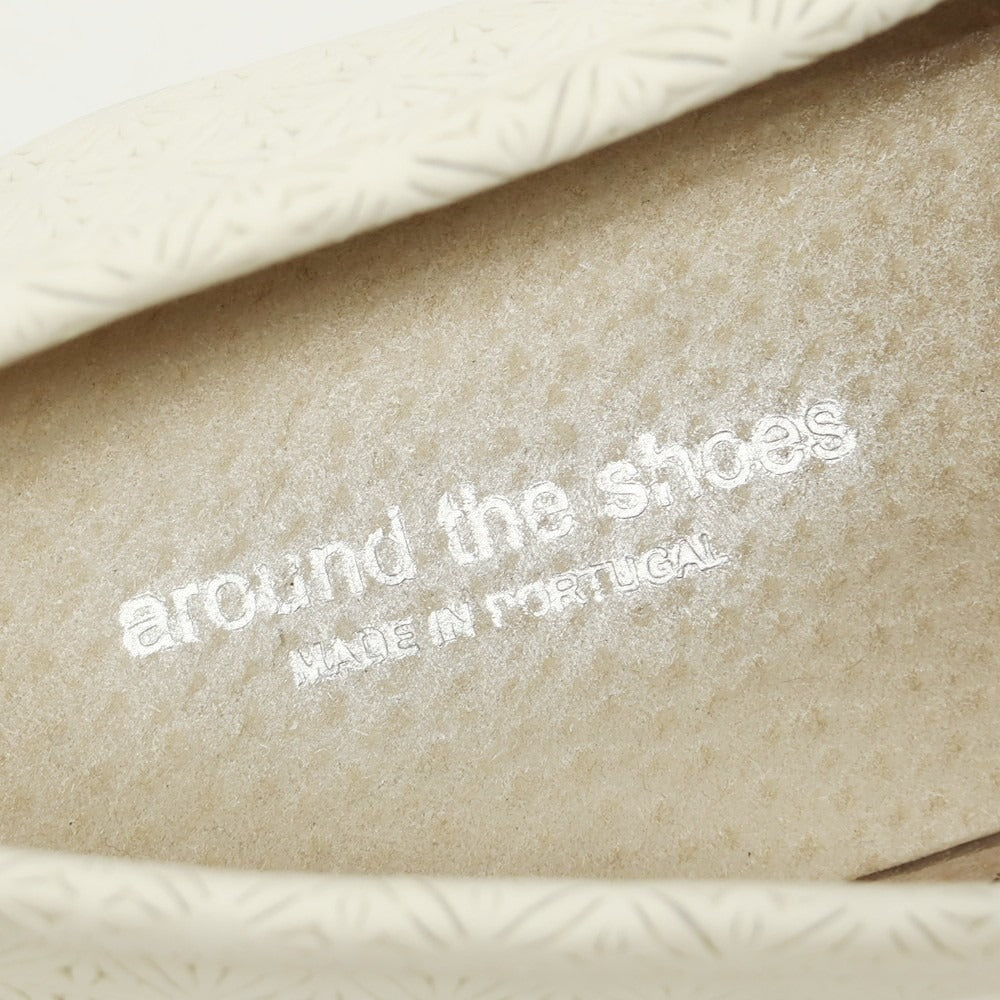 【中古】アラウンド ザ シューズ around the shoes 型押しレザー コインローファー オフホワイト系【 42 】【 状態ランクC 】【 メンズ 】