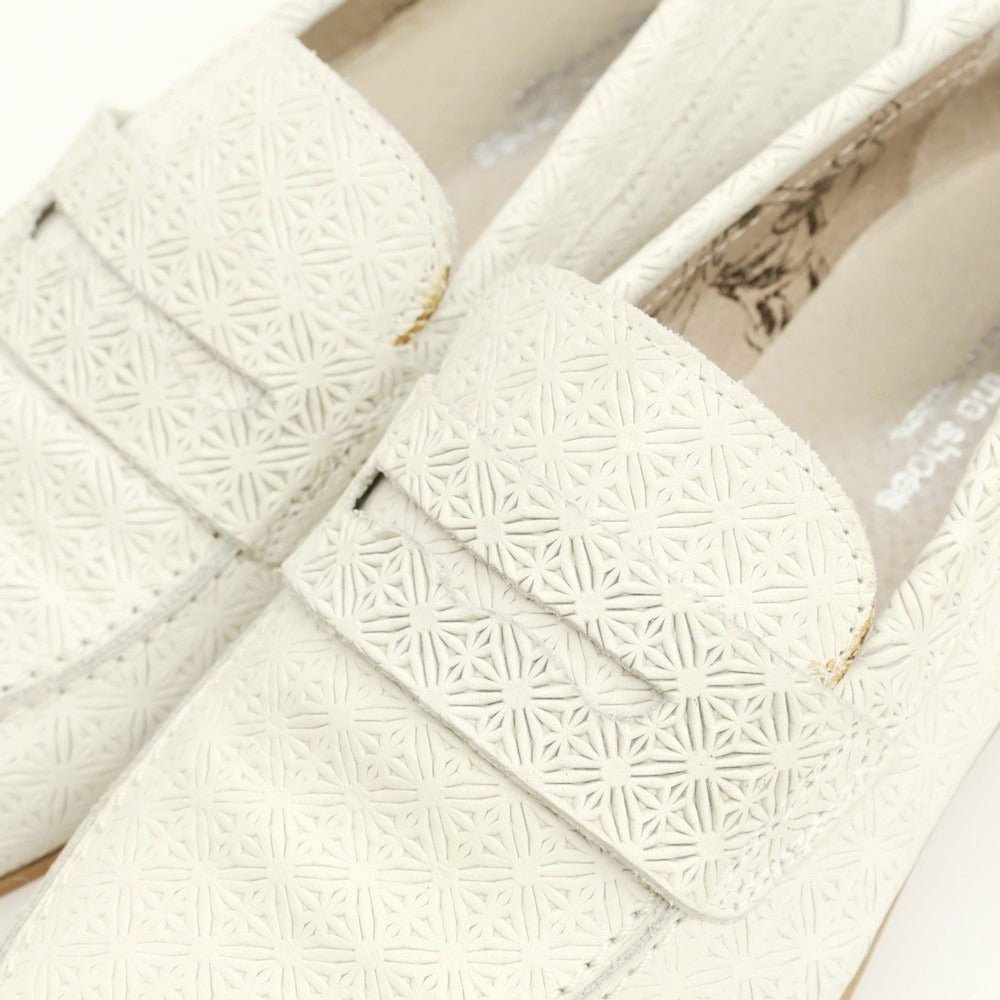 【中古】アラウンド ザ シューズ around the shoes 型押しレザー コインローファー オフホワイト系【 42 】【 状態ランクC 】【 メンズ 】