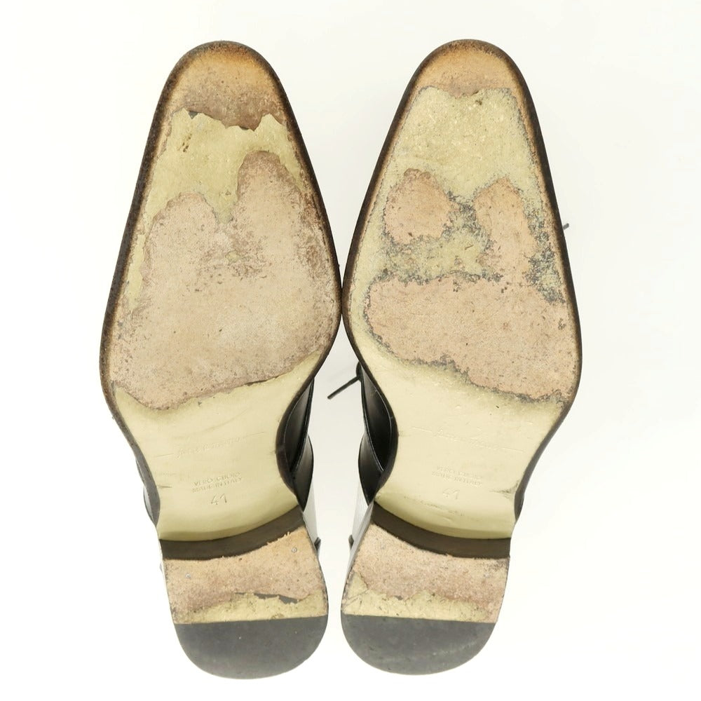 【中古】アラウンド ザ シューズ around the shoes ウイングチップ ドレスシューズ ブラックxホワイト【 41 】【 状態ランクC 】【 メンズ 】