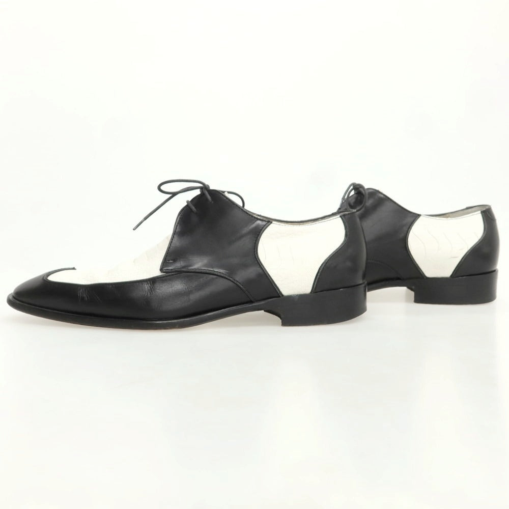 【中古】アラウンド ザ シューズ around the shoes ウイングチップ ドレスシューズ ブラックxホワイト【 41 】【 状態ランクC 】【 メンズ 】