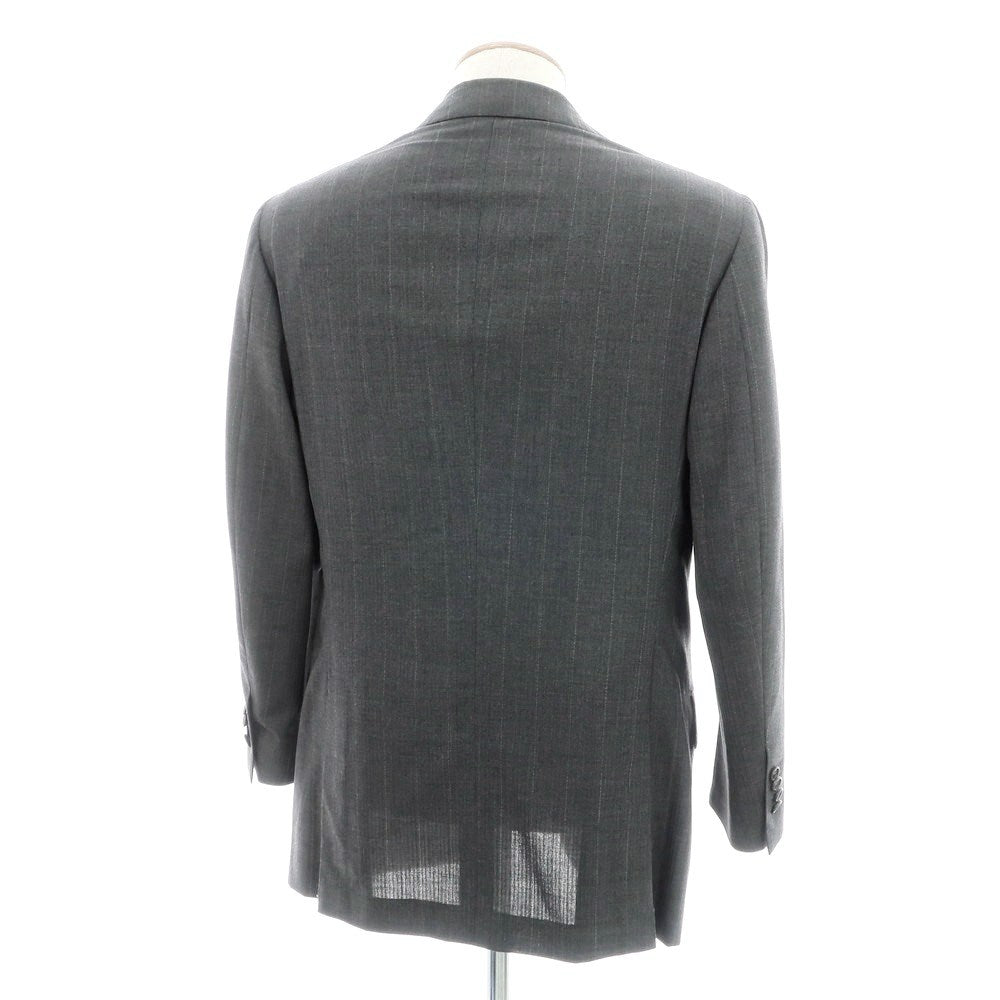 【中古】キートン Kiton ウール ストライプ テーラードジャケット グレー【 44 】【 状態ランクC 】【 メンズ 】