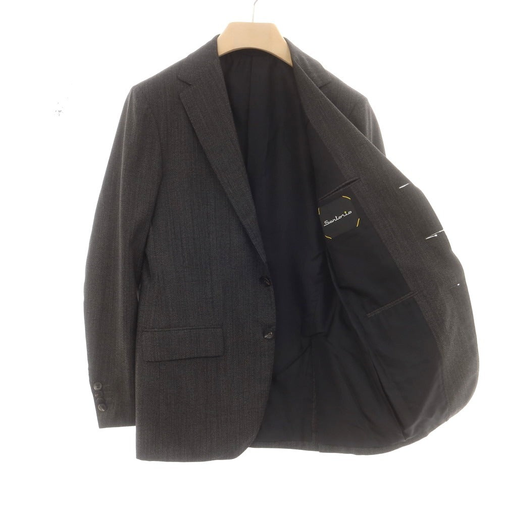 【中古】サルトリオ Sartorio ウール 3つボタンスーツ ダークウォームグレー【 46 】【 状態ランクB 】【 メンズ 】